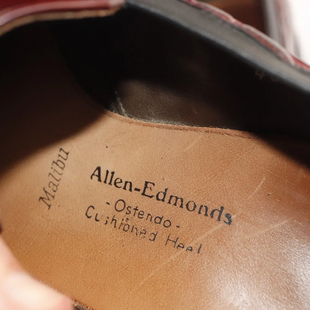 Allen Edmonds Mens Malibu Bit Loafer Size 10 C Red Exotic Leather Slip On Shoes